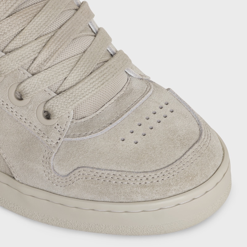 celine huntington - baskets basses en daim de veau et mesh