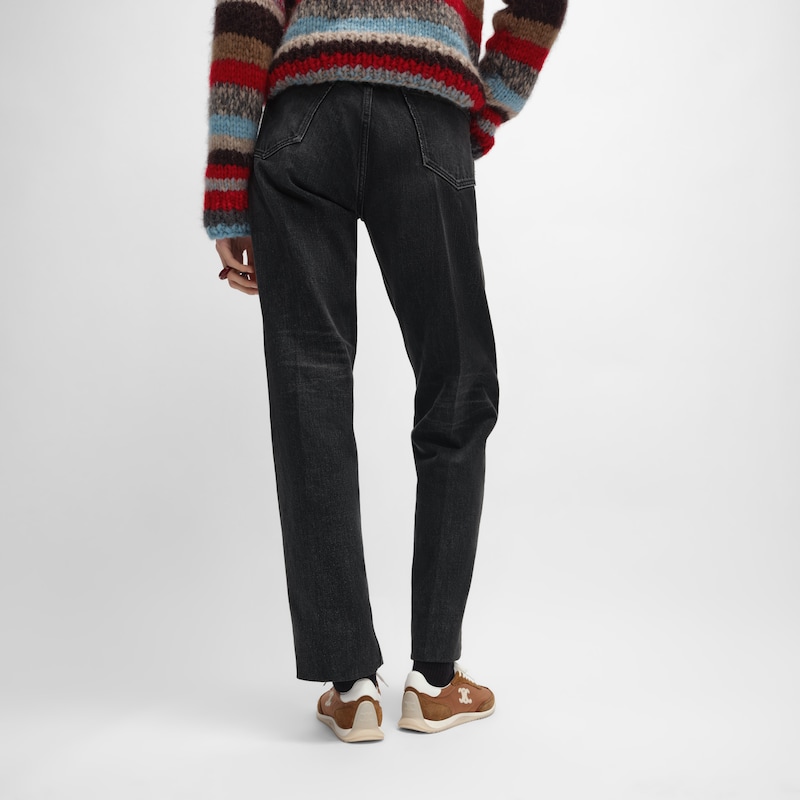 celine racer - basket basse avec triomphe en nylon daim et cuir de veau