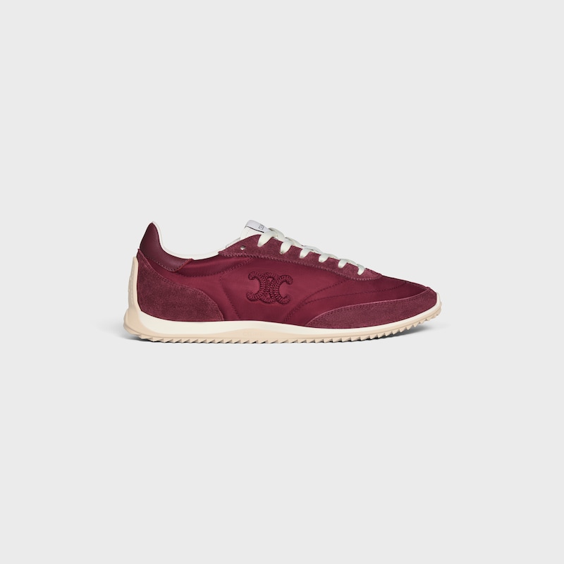 celine racer - basket basse en nylon daim et cuir de veau