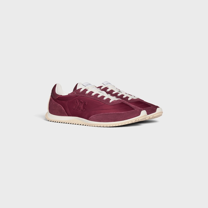 celine racer - basket basse en nylon daim et cuir de veau