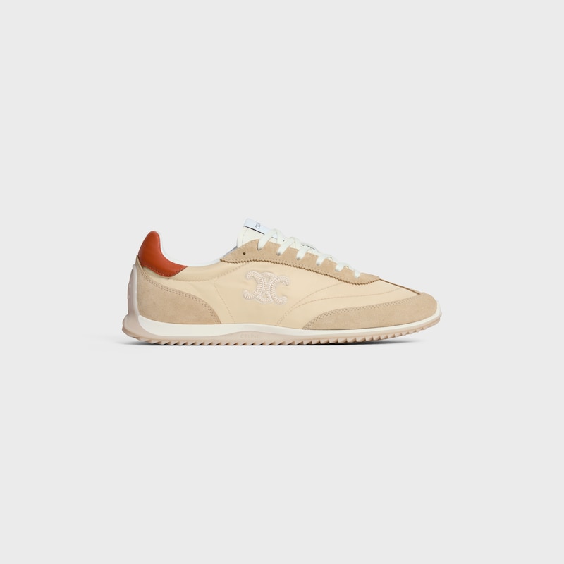 celine racer - basket basse en nylon daim et cuir de veau