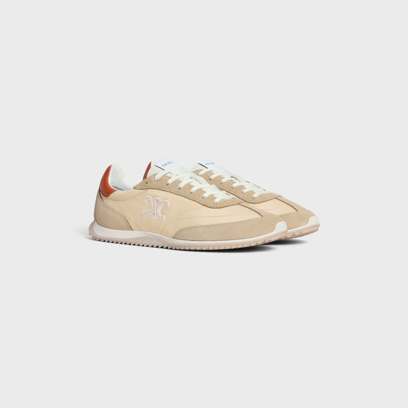 celine racer - basket basse en nylon daim et cuir de veau