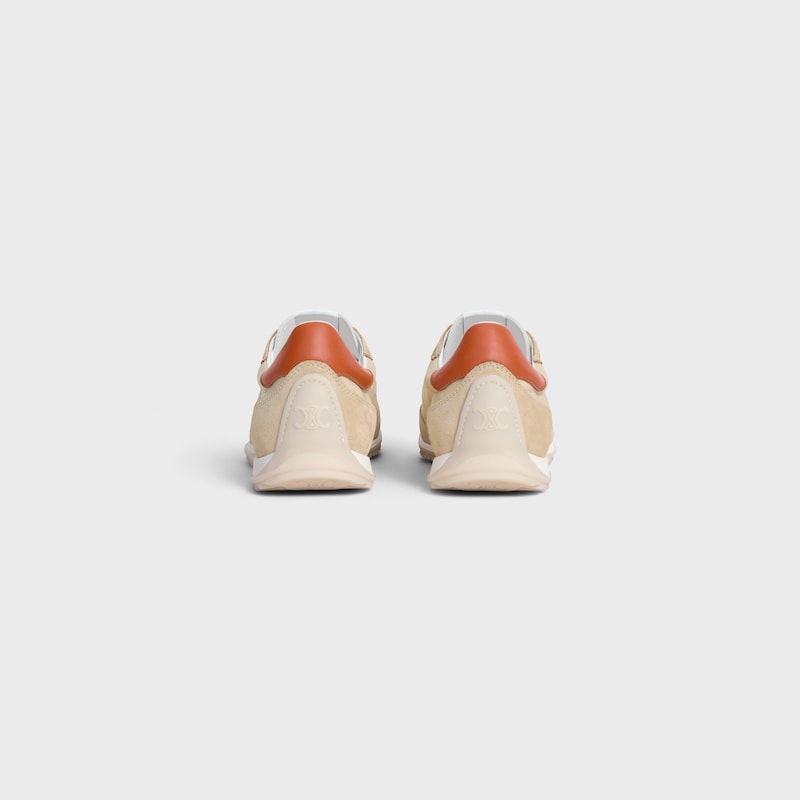 celine racer - basket basse en nylon daim et cuir de veau
