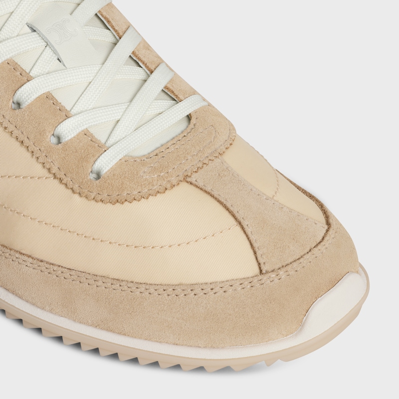 celine racer - basket basse en nylon daim et cuir de veau