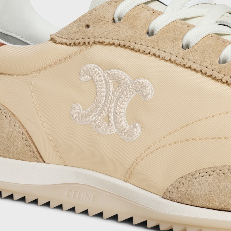 celine racer - basket basse en nylon daim et cuir de veau