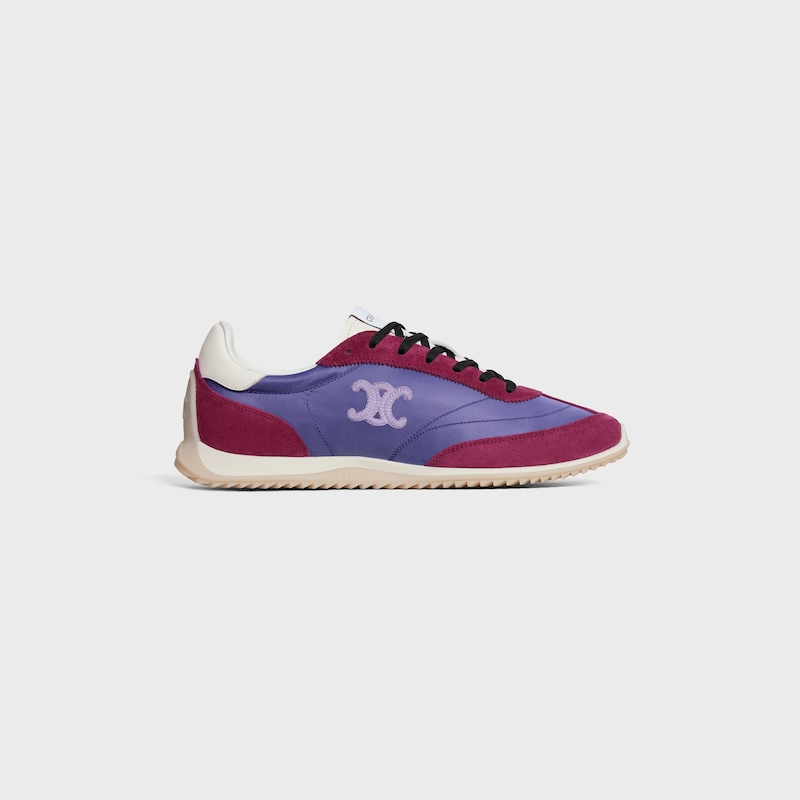 celine racer - basket basse en nylon daim et cuir de veau