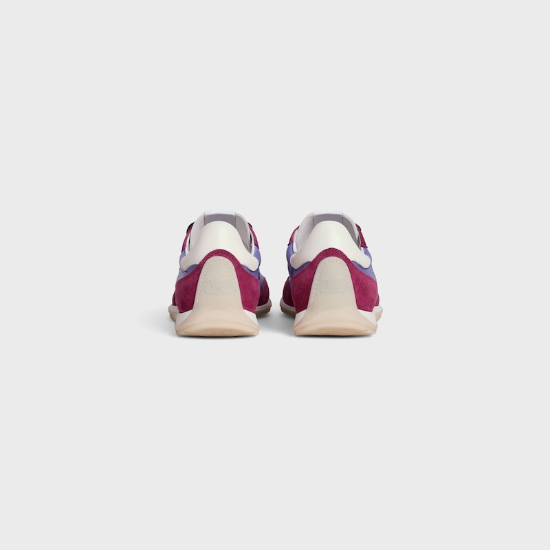 celine racer - basket basse en nylon daim et cuir de veau