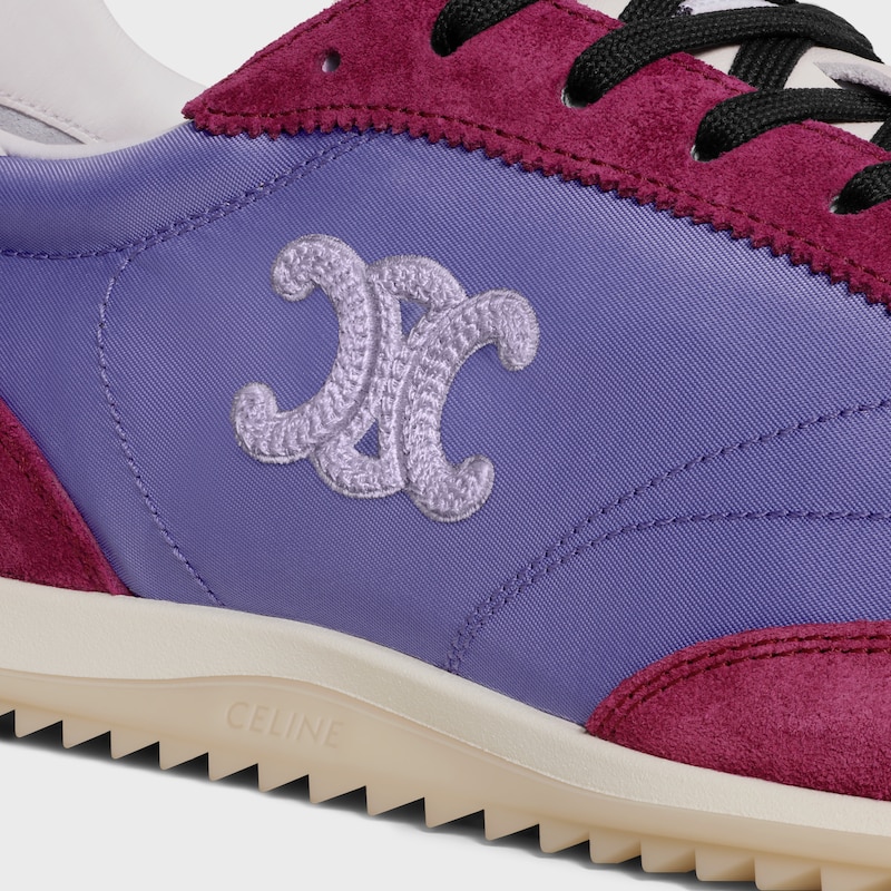 celine racer - basket basse en nylon daim et cuir de veau