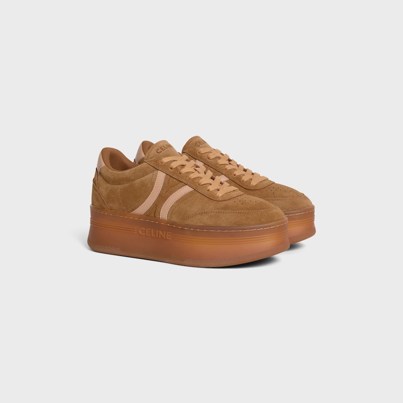celine - baskets block avec semelle compensÉe et semelle arriÈre en daim et cuir de veau