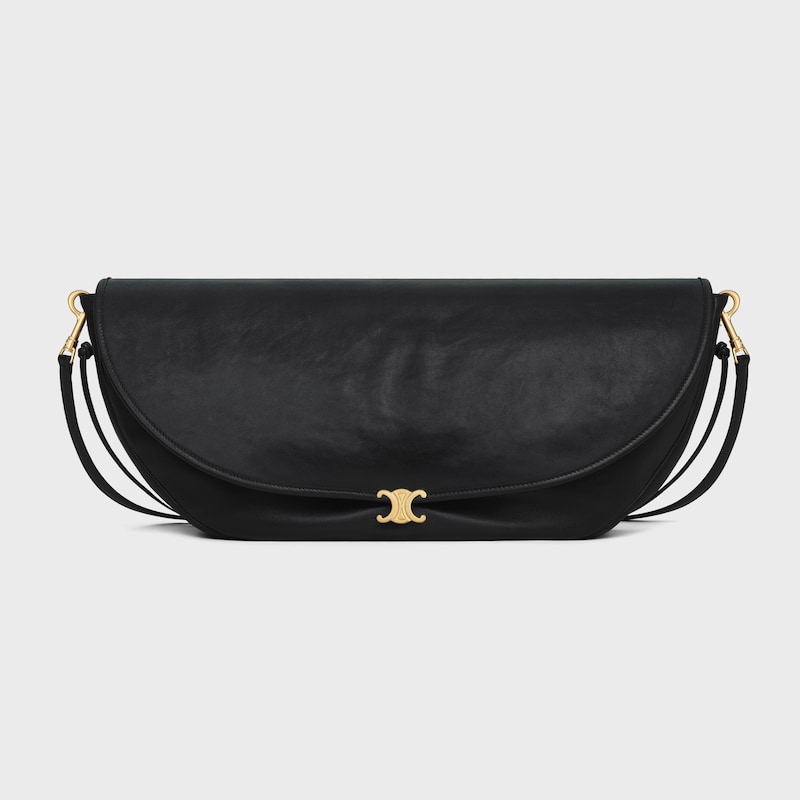 sac halfmoon soft triomphe en cuir dagneau souple et brillant