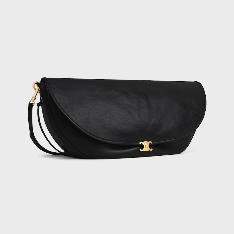 sac halfmoon soft triomphe en cuir dagneau souple et brillant