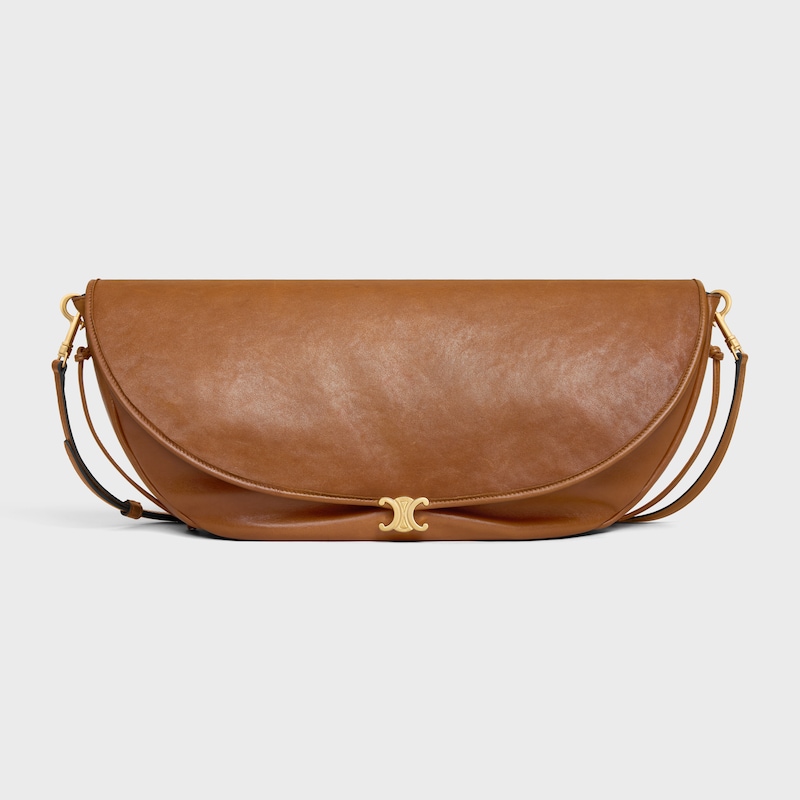 sac halfmoon soft triomphe en cuir dagneau souple et brillant