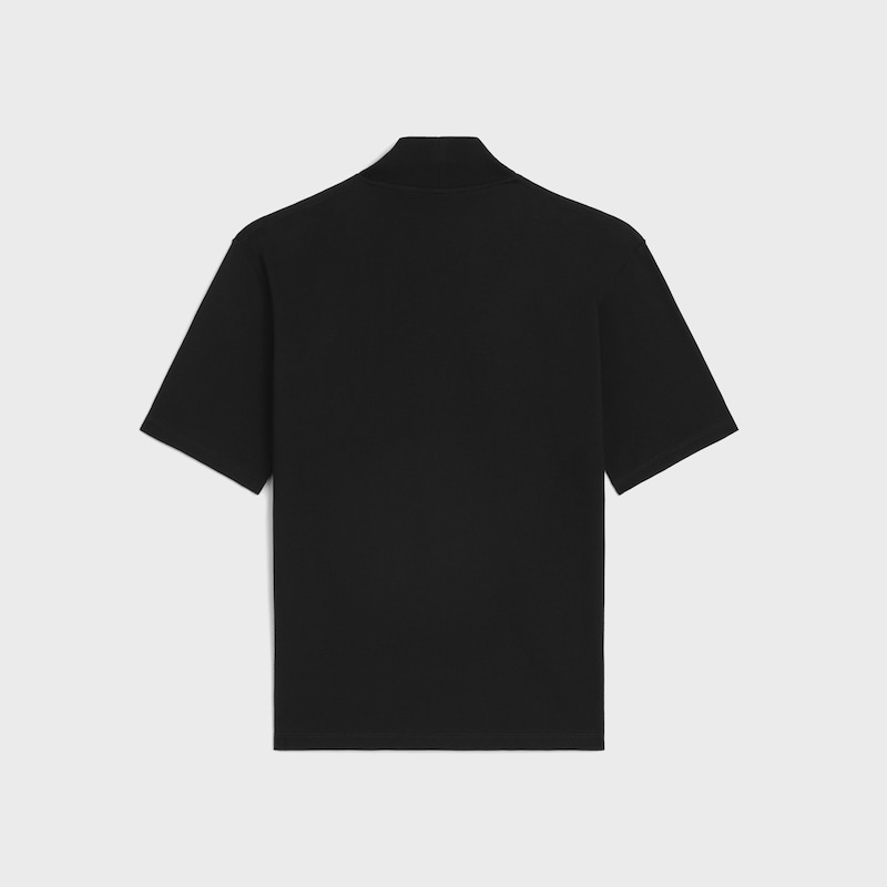 t-shirt à col montant en jersey de coton