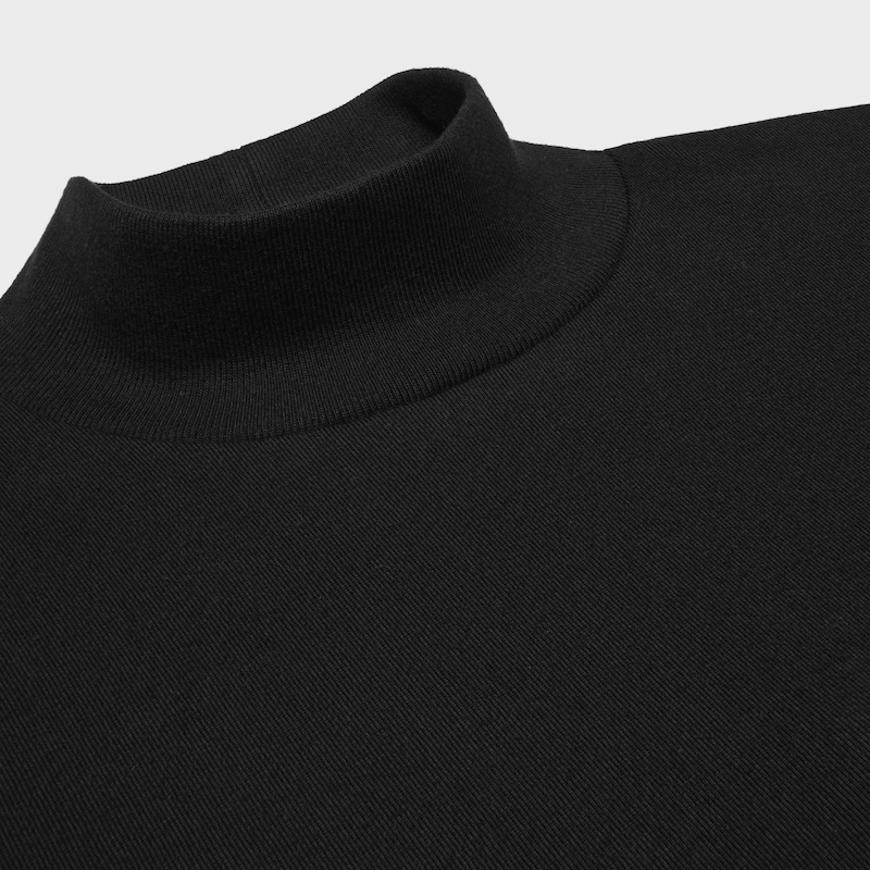 t-shirt à col montant en jersey de coton