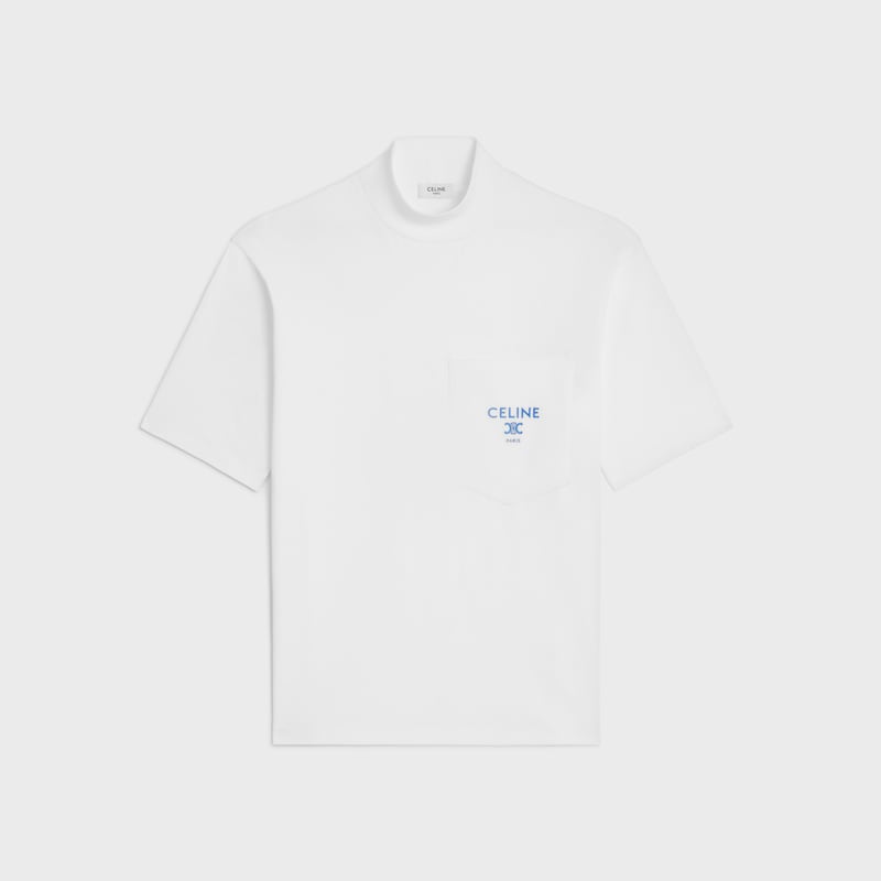 t-shirt à col montant en jersey de coton