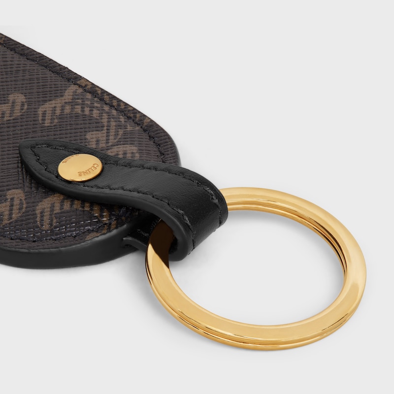 porte-clés en toile triomphe et cuir de veau