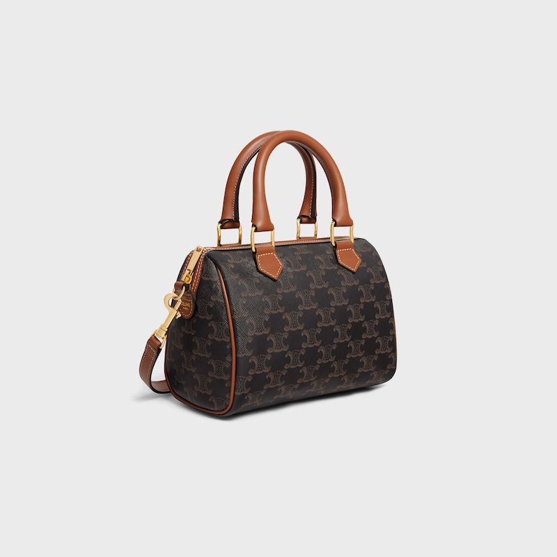 petit boston en toile triomphe et cuir de veau