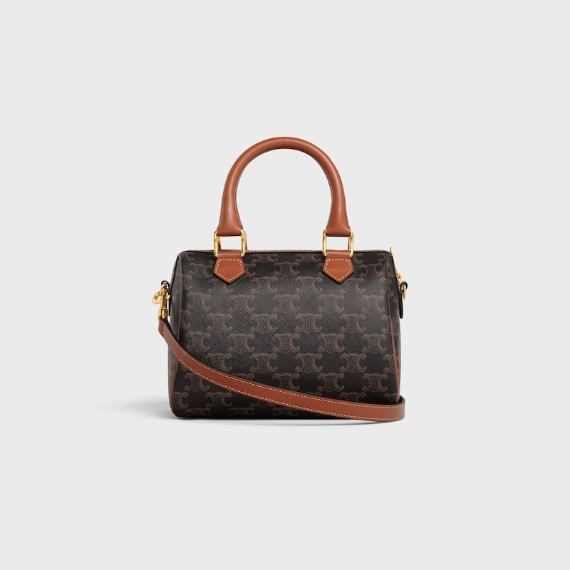 petit boston en toile triomphe et cuir de veau