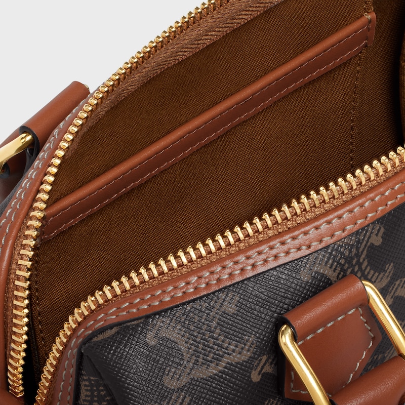 petit boston en toile triomphe et cuir de veau