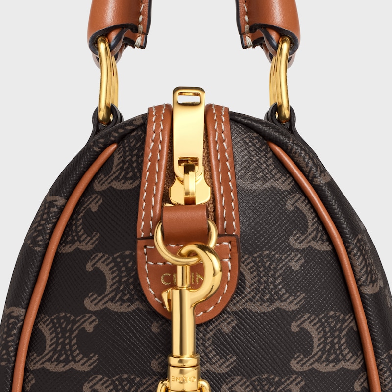 petit boston en toile triomphe et cuir de veau