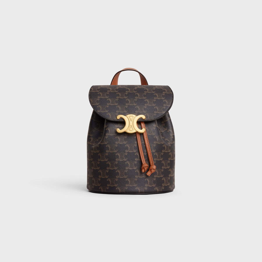 sac à dos celine bonnie en toile triomphe et cuir de veau