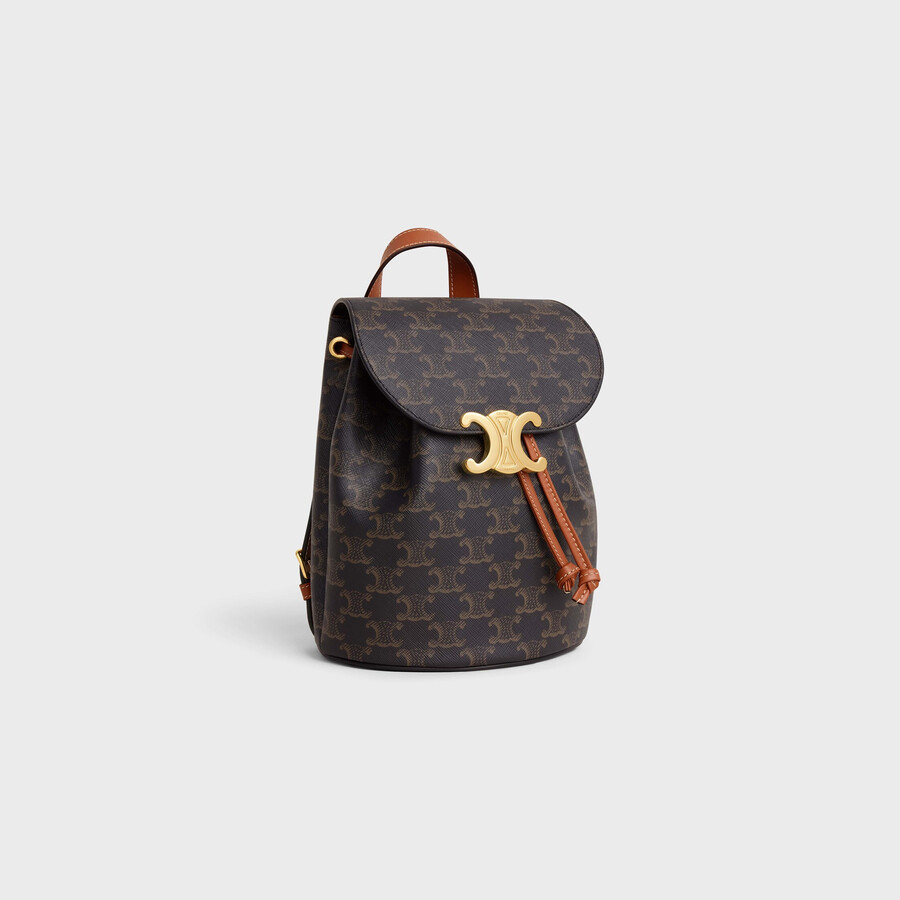 sac à dos celine bonnie en toile triomphe et cuir de veau