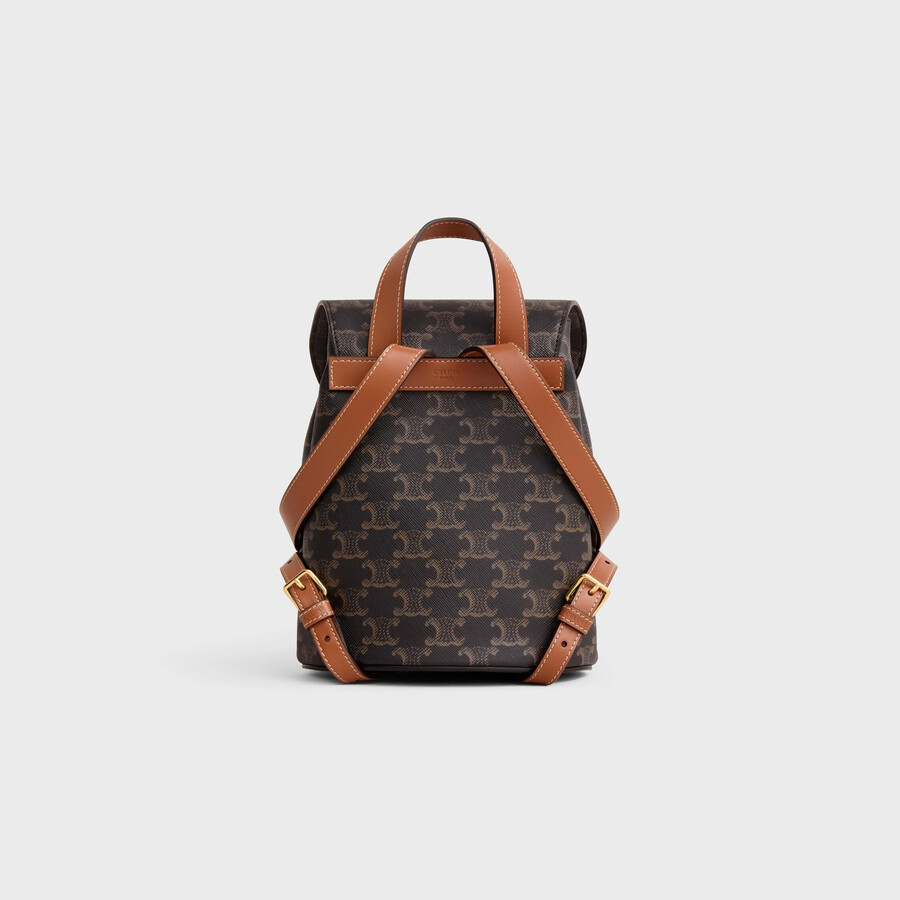 sac à dos celine bonnie en toile triomphe et cuir de veau