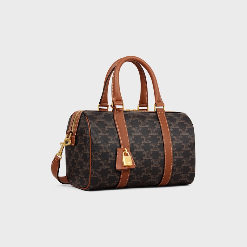 boston moyen en toile triomphe et cuir de veau