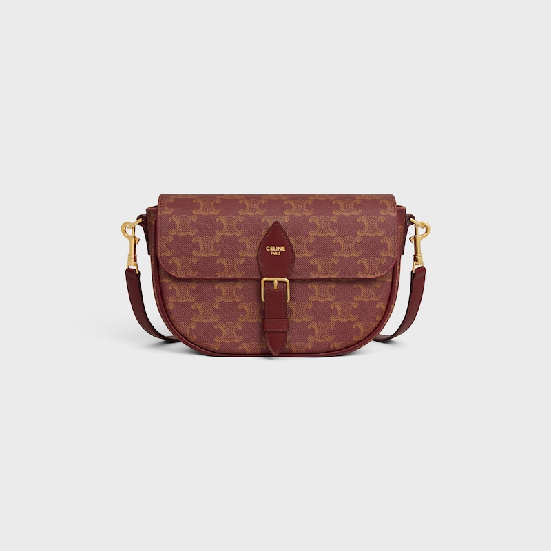 sac bandoulière folco en toile triomphe et cuir de veau