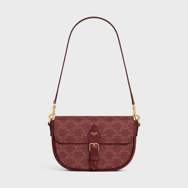 sac bandoulière folco en toile triomphe et cuir de veau