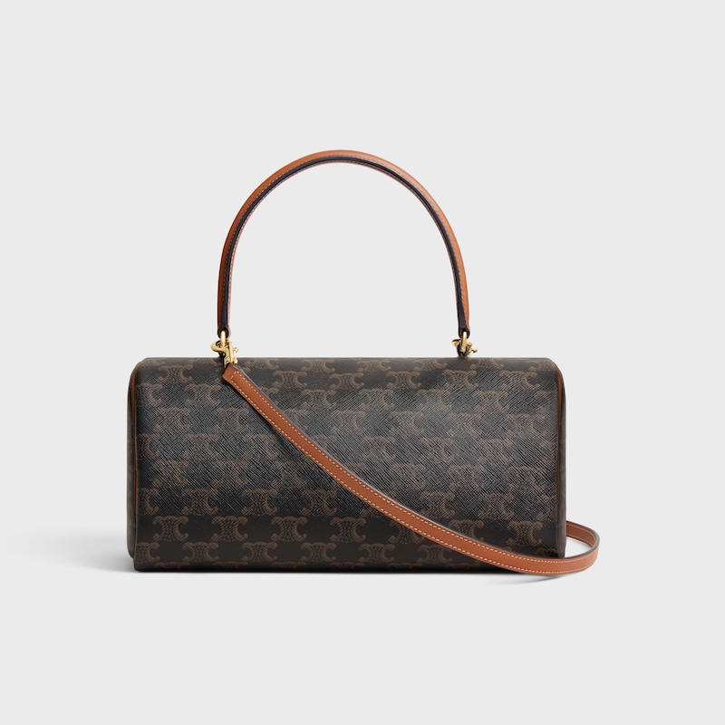 sac cylindre en toile triomphe et cuir de veau