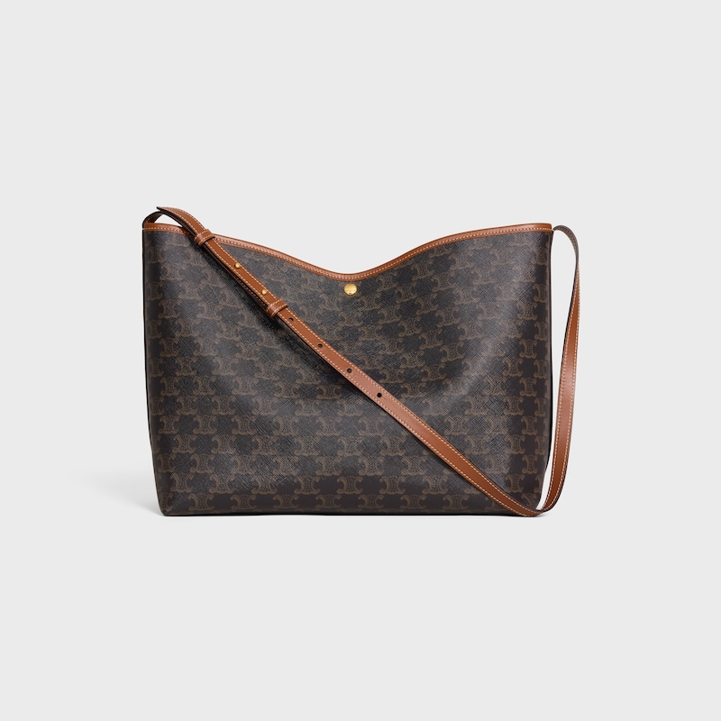 sac cabas souple en toile triomphe et cuir de veau