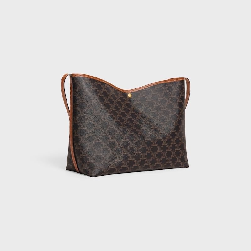 sac cabas souple en toile triomphe et cuir de veau