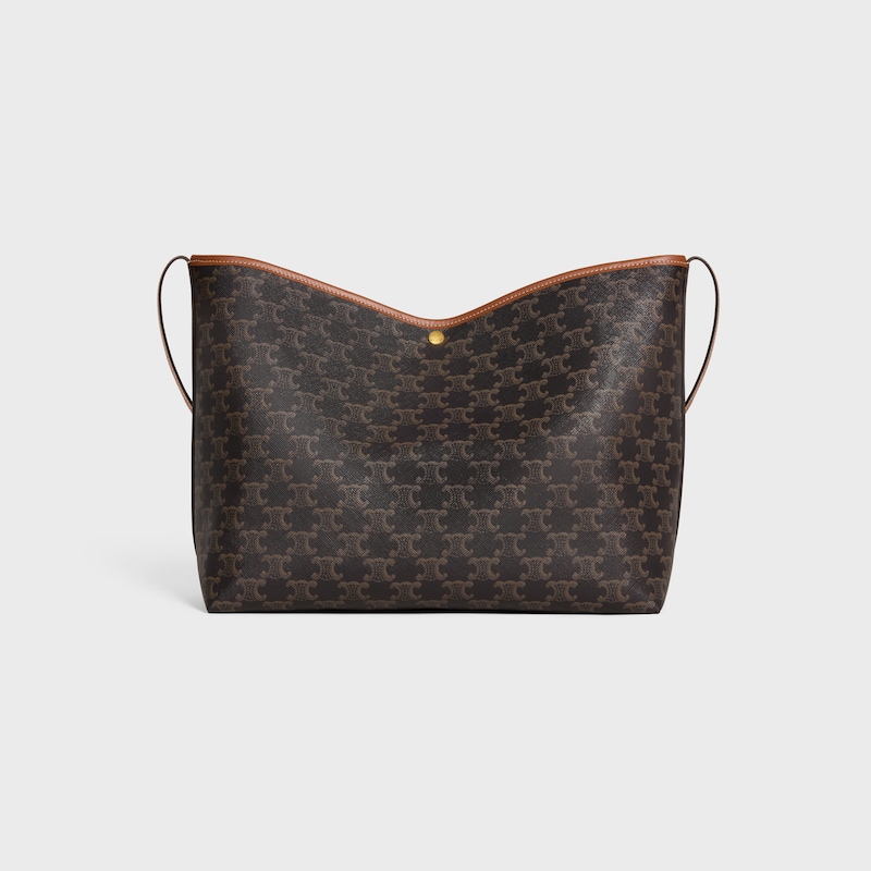 sac cabas souple en toile triomphe et cuir de veau