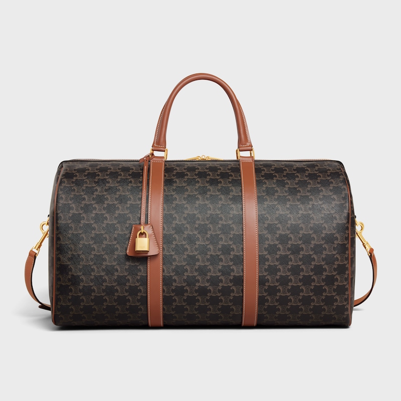 grand sac de voyage en toile triomphe et cuir de veau