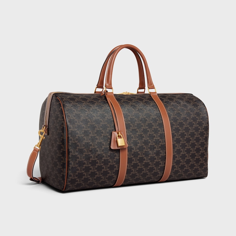 grand sac de voyage en toile triomphe et cuir de veau