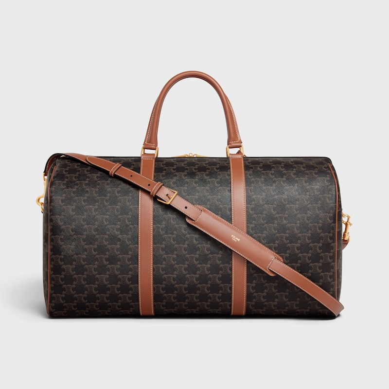 grand sac de voyage en toile triomphe et cuir de veau