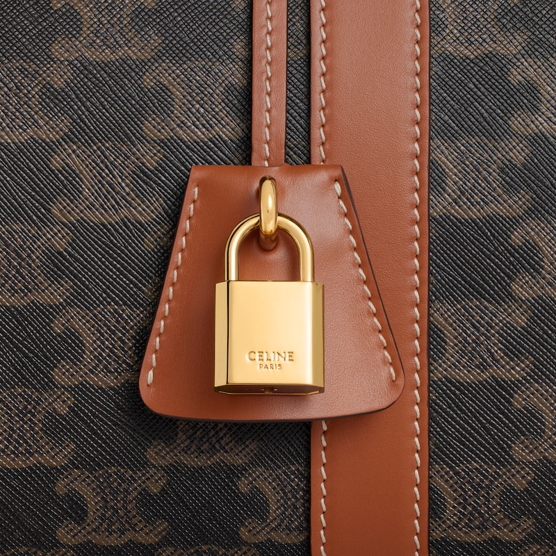 grand sac de voyage en toile triomphe et cuir de veau
