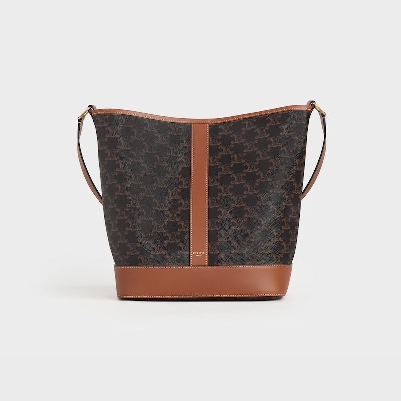 seau moyen en toile triomphe et cuir de veau