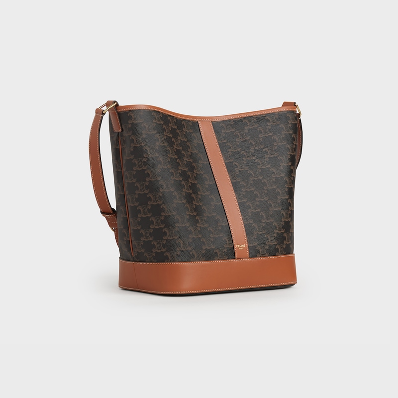 seau moyen en toile triomphe et cuir de veau