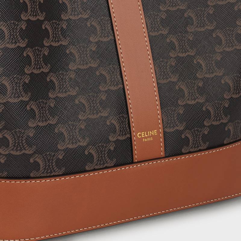 seau moyen en toile triomphe et cuir de veau