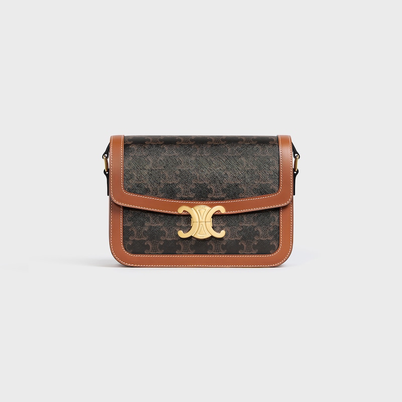 sac classique triomphe en toile triomphe et cuir de veau