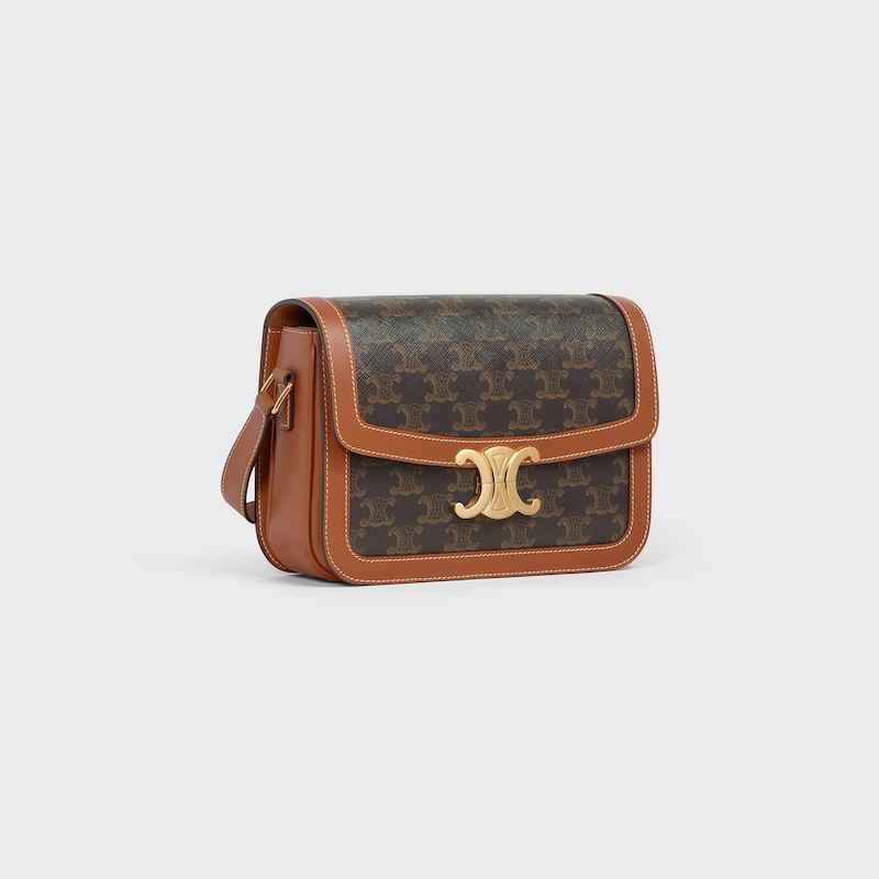 sac classique triomphe en toile triomphe et cuir de veau