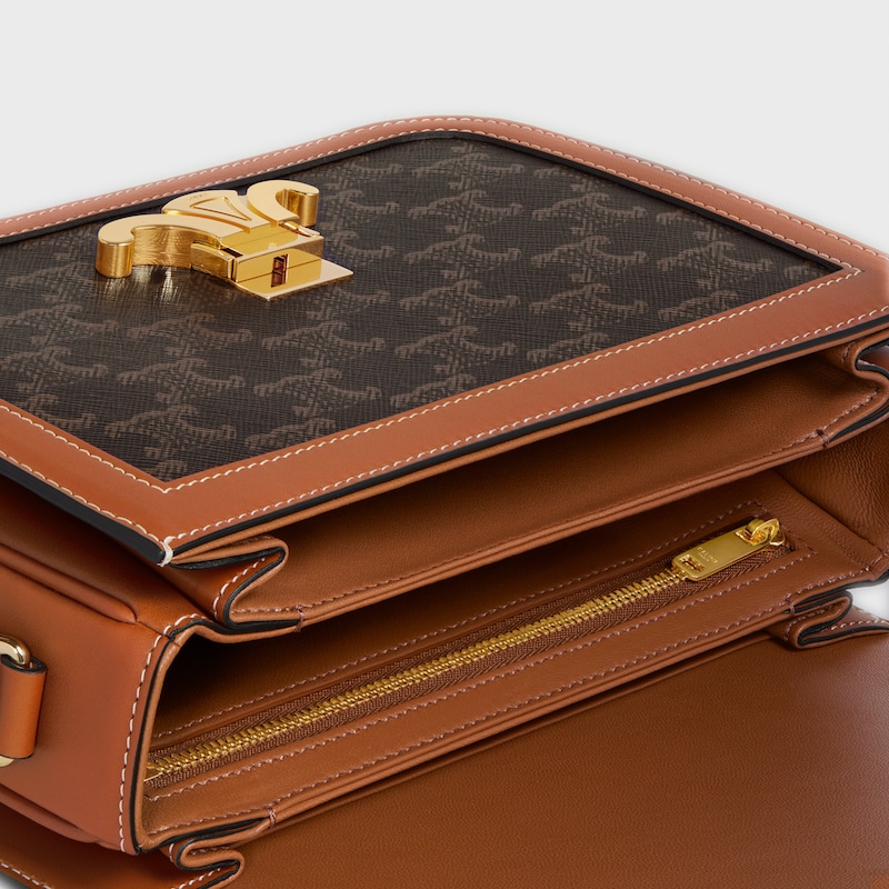 sac classique triomphe en toile triomphe et cuir de veau