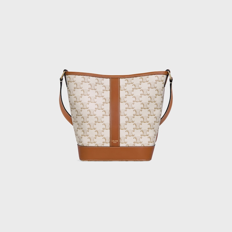 petit seau en toile triomphe et cuir de veau