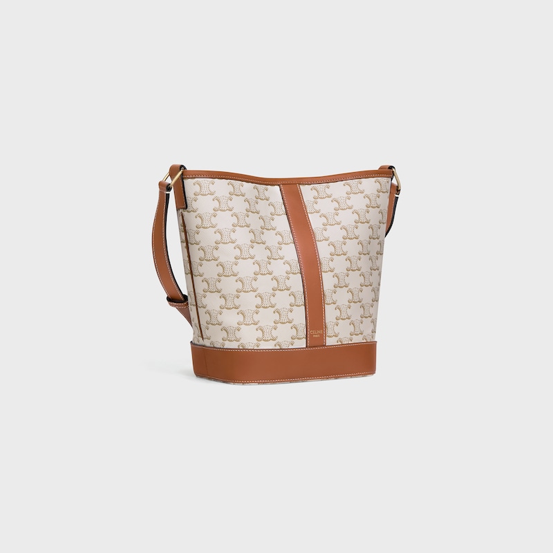 petit seau en toile triomphe et cuir de veau