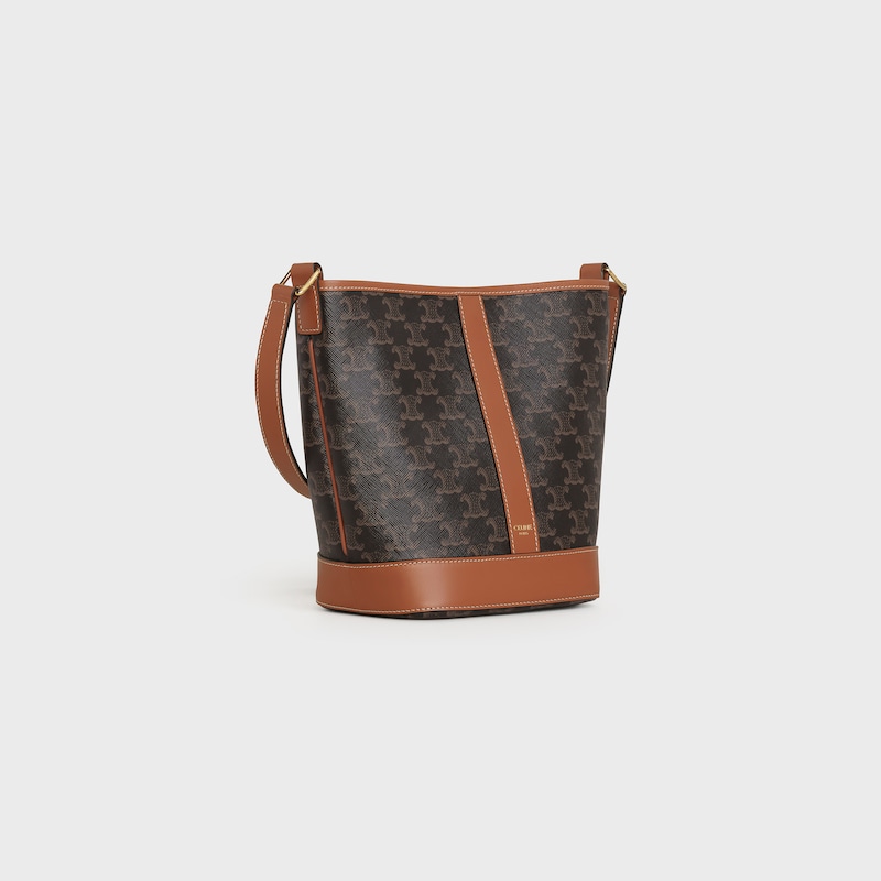 petit seau en toile triomphe et cuir de veau