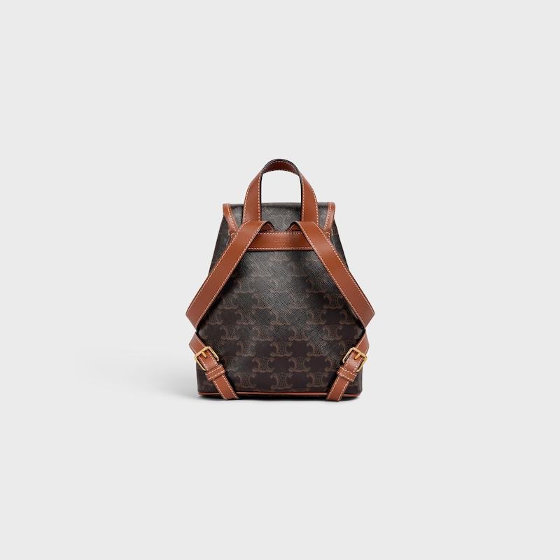 mini sac À dos folco en toile triomphe et cuir de veau