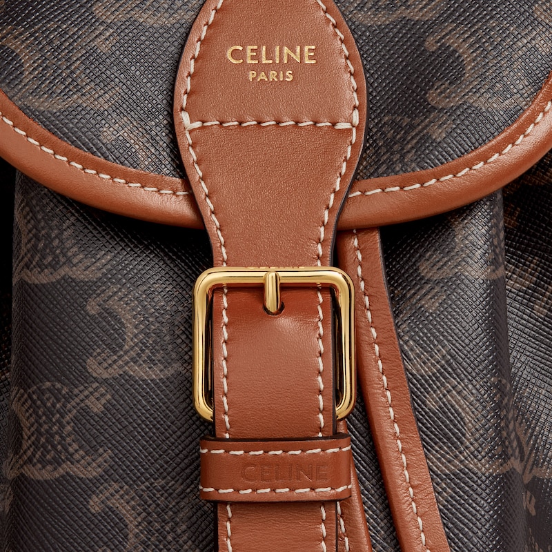mini sac À dos folco en toile triomphe et cuir de veau