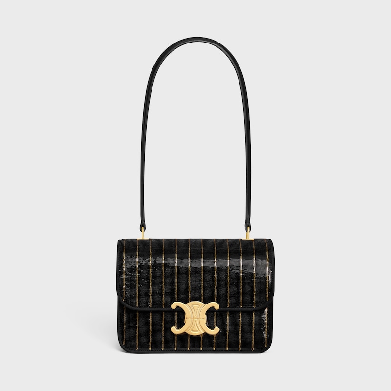 sac teen garance à rayures et paillettes